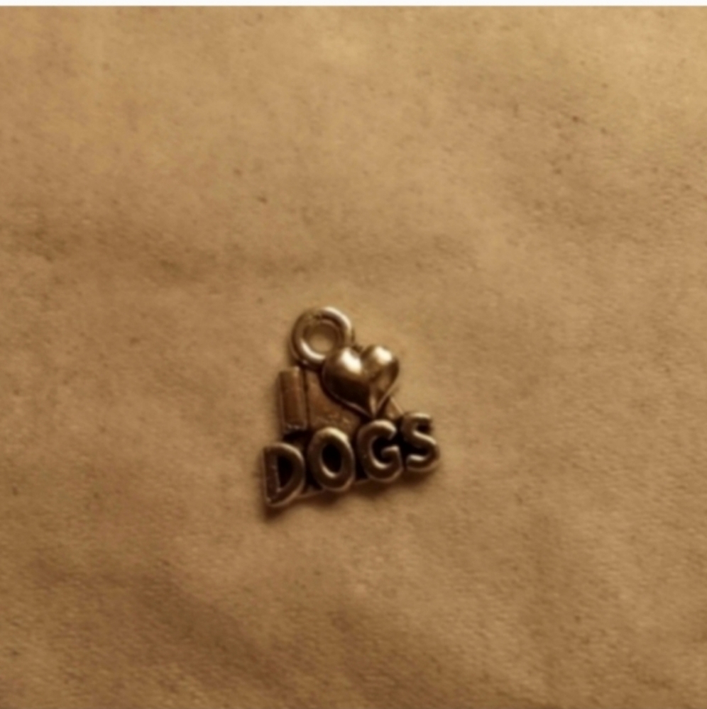 Vintage Sterling Silver I love  Dogs For Charms Pendants Bracelets EUC Jewelry